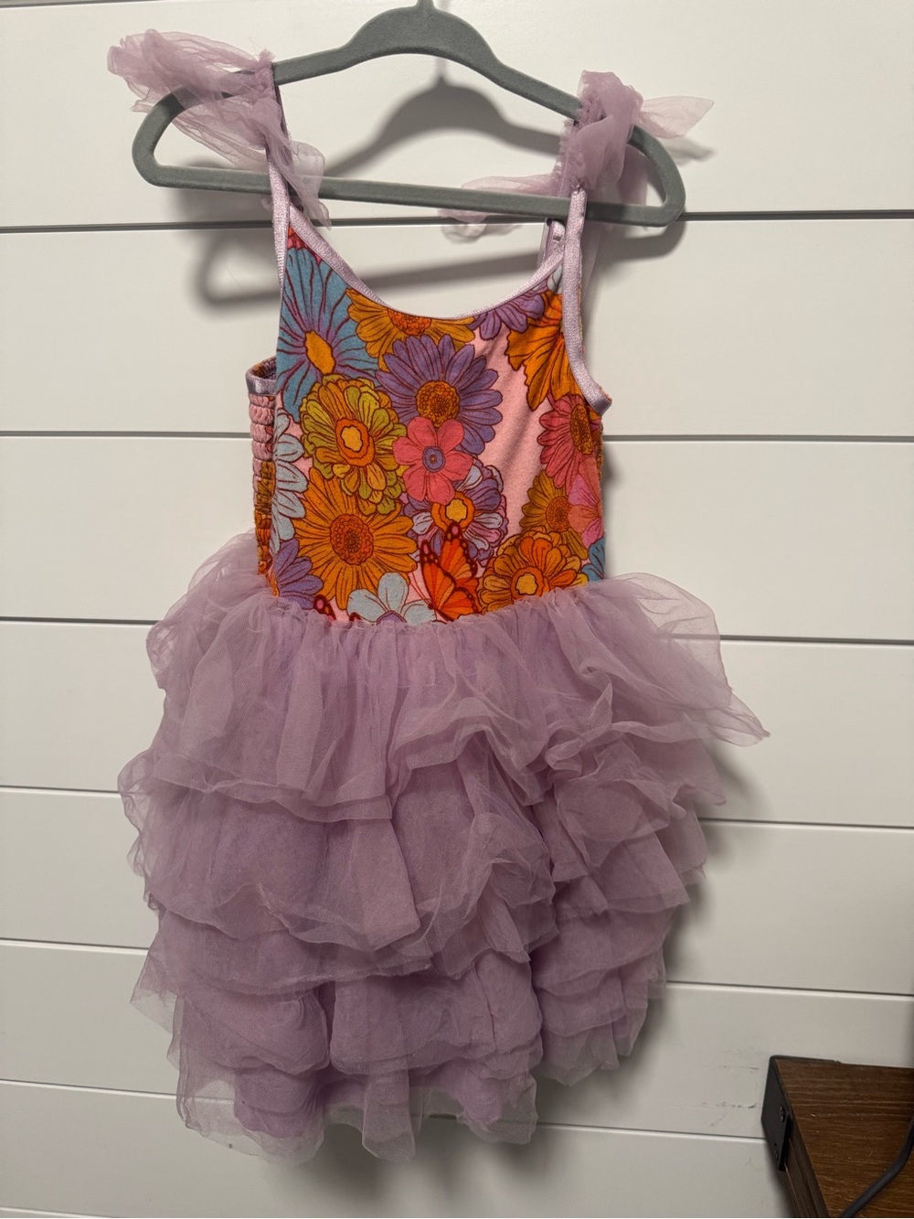 โข Posh Peanut โข Pink and Lavender Floral Tutu Dress